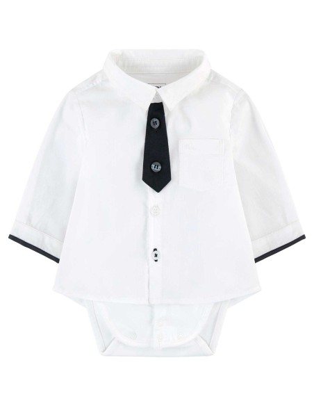 Body Camisa Corbata Karl Lagerfeld Blanco/Negro