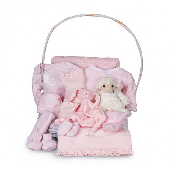Cesta grande de regalos para bebé recién nacidos, rosa – Jollein